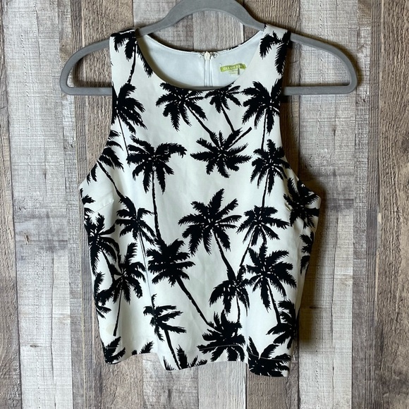 Gianni Bini Island Sunset Palm Tree Croptop - Picture 1 of 5